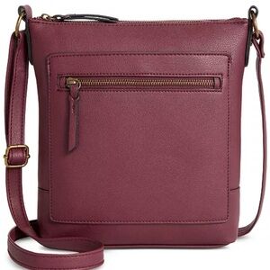 Style & Co Hudsonn Crossbody Bag red- Small, Zip Closure, Adjustable Strap